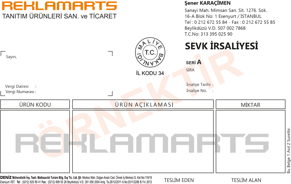 Sevk İrsaliyesi